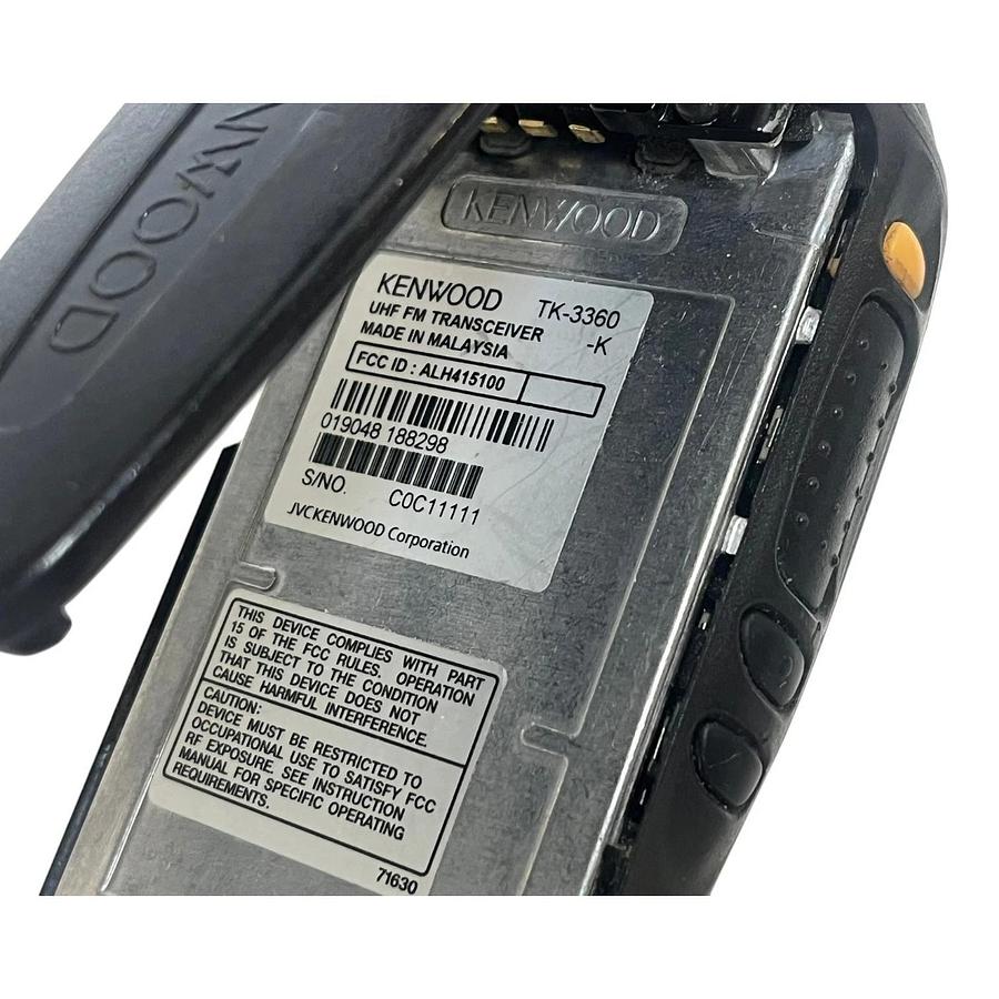 Used Kenwood TK-3360 UHF Radio KSC-25 Charger Base W0H-0010 Adapter Bundle