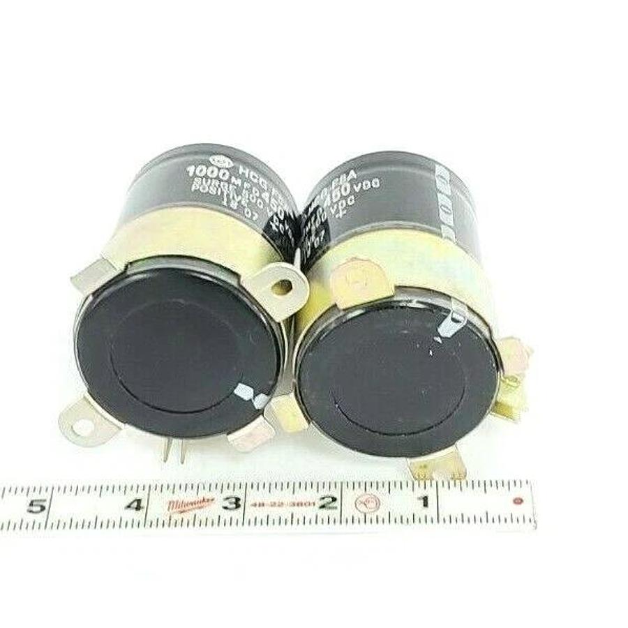 Used LOT OF 2 HITACHI HCGF5A 1000 MFD 450 VDC CAPACITORS SURGE 500 VDC