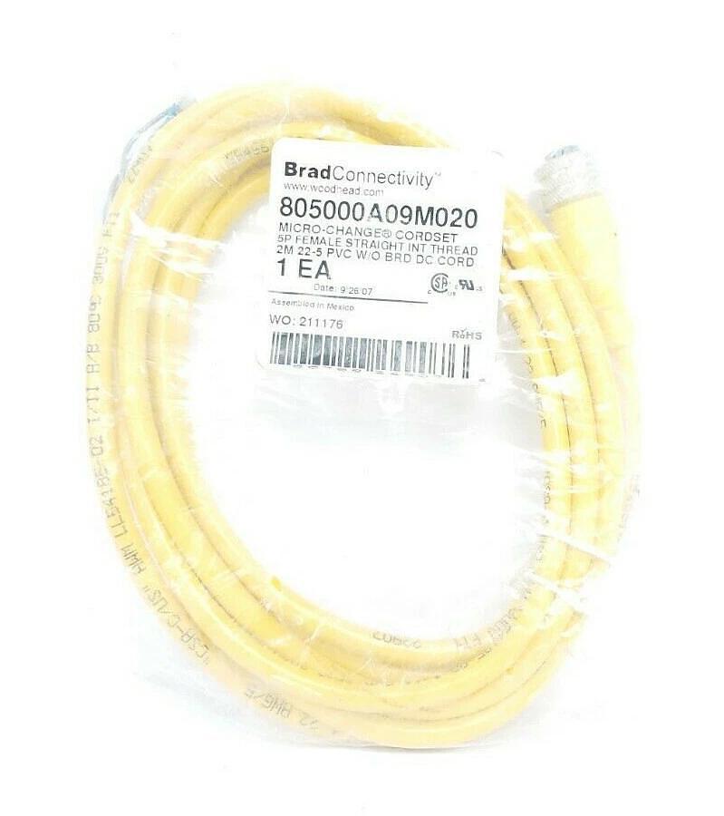 Used NEW BRAD HARRISON 805000A09M020 MICRO-CHANGE CORDSET 5P FEMALE 2M