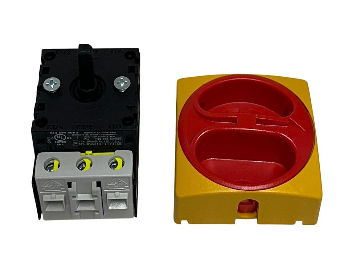 Used BACO 222 102 / 0172001 DISCONNECT SWITCH BP 30076 YELLOW / RED 25A 690V NSMP