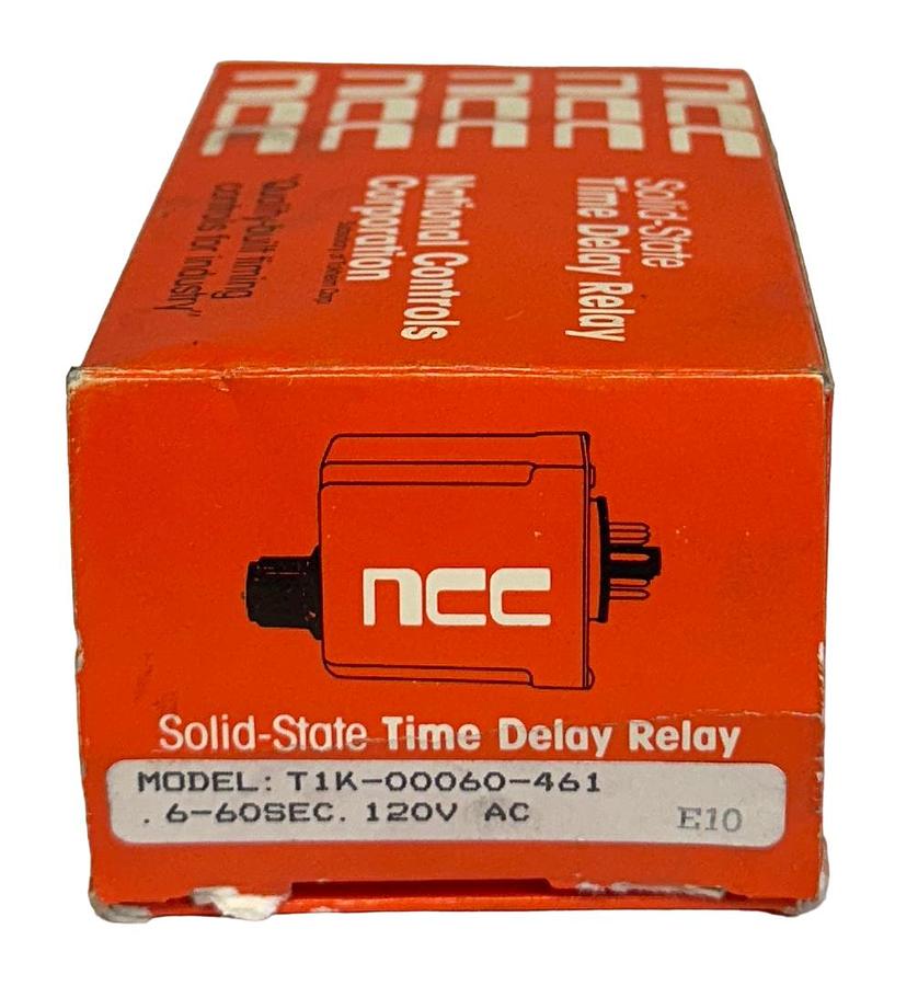 Used NCC T1K-00060-461 / T1K00060461 SOLID-STATE TIME DELAY RELAY .6-60SEC 120V NSMP