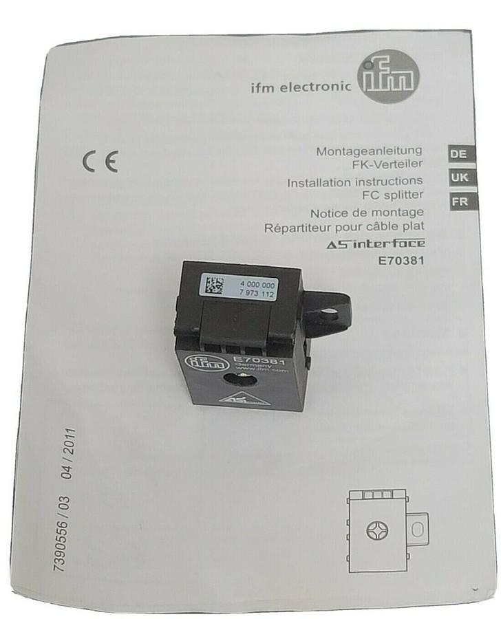 NEW IFM E70381 FLAT CABLE SPLITTER