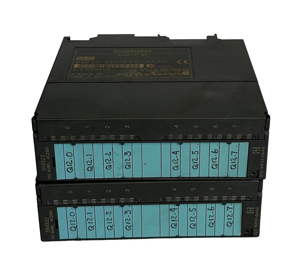 Used LOT OF 2 SIEMENS 6ES7322-1HF01-0AA0 OUTPUT MODULES 6ES7-322-1HF01-0AA0