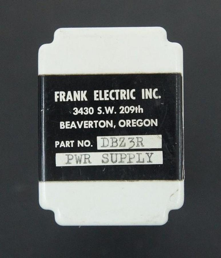 Used FRANK ELECTRIC DBZ3R POWER SUPPLY RELAY