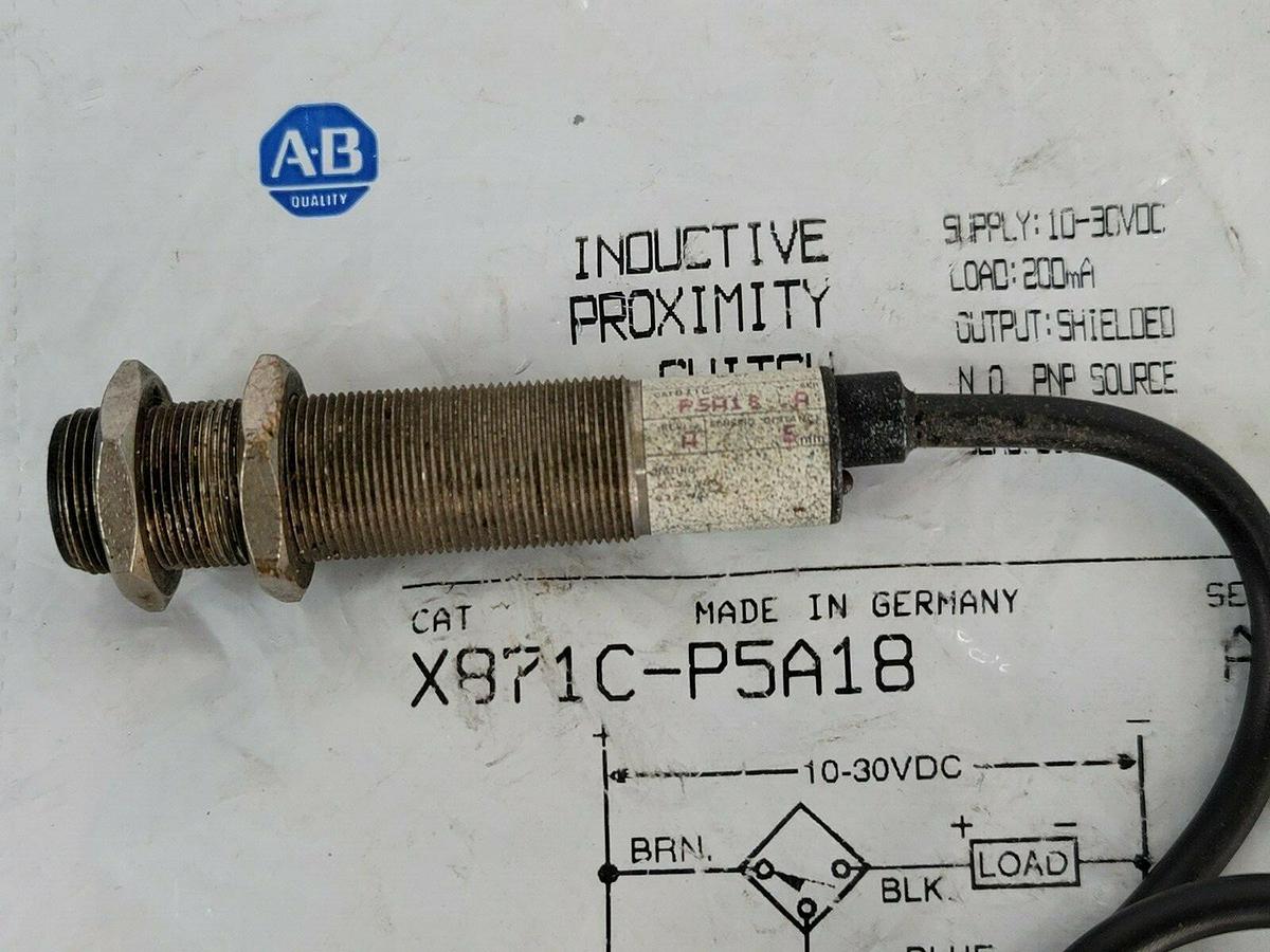 Used ALLEN BRADLEY X871C-P5A18 PROXIMITY SWITCH X871CP5A18 SER. A