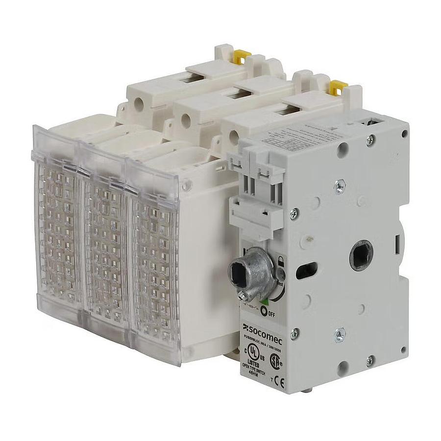 Used Socomec 38613005 Fuserbloc TS J 3X60A Switch w/ 37297540 NFPA79 Handle Kit NEW