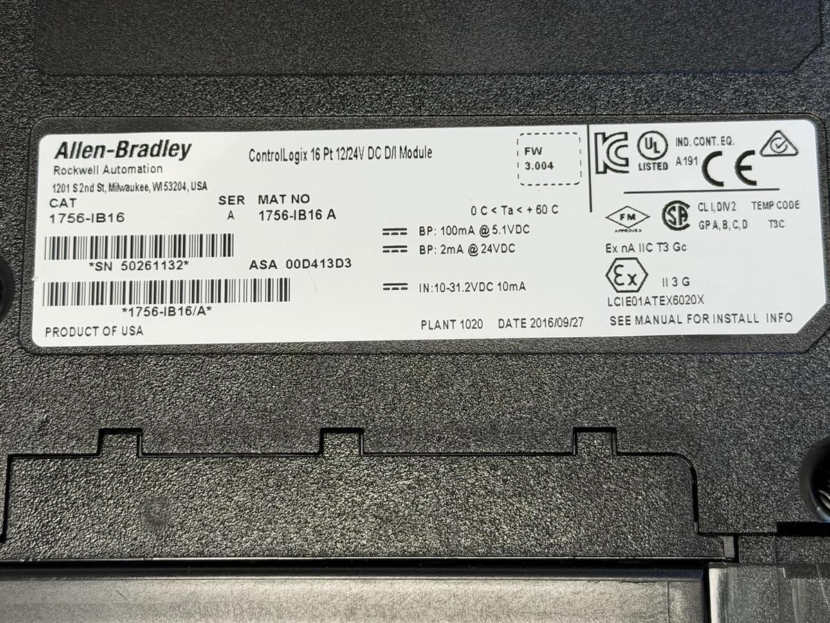 Used ALLEN BRADLEY 1756-A10 SLOT RACK W/ 1756-PB75 POWER SUPPLY 1756-OB16E & MORE