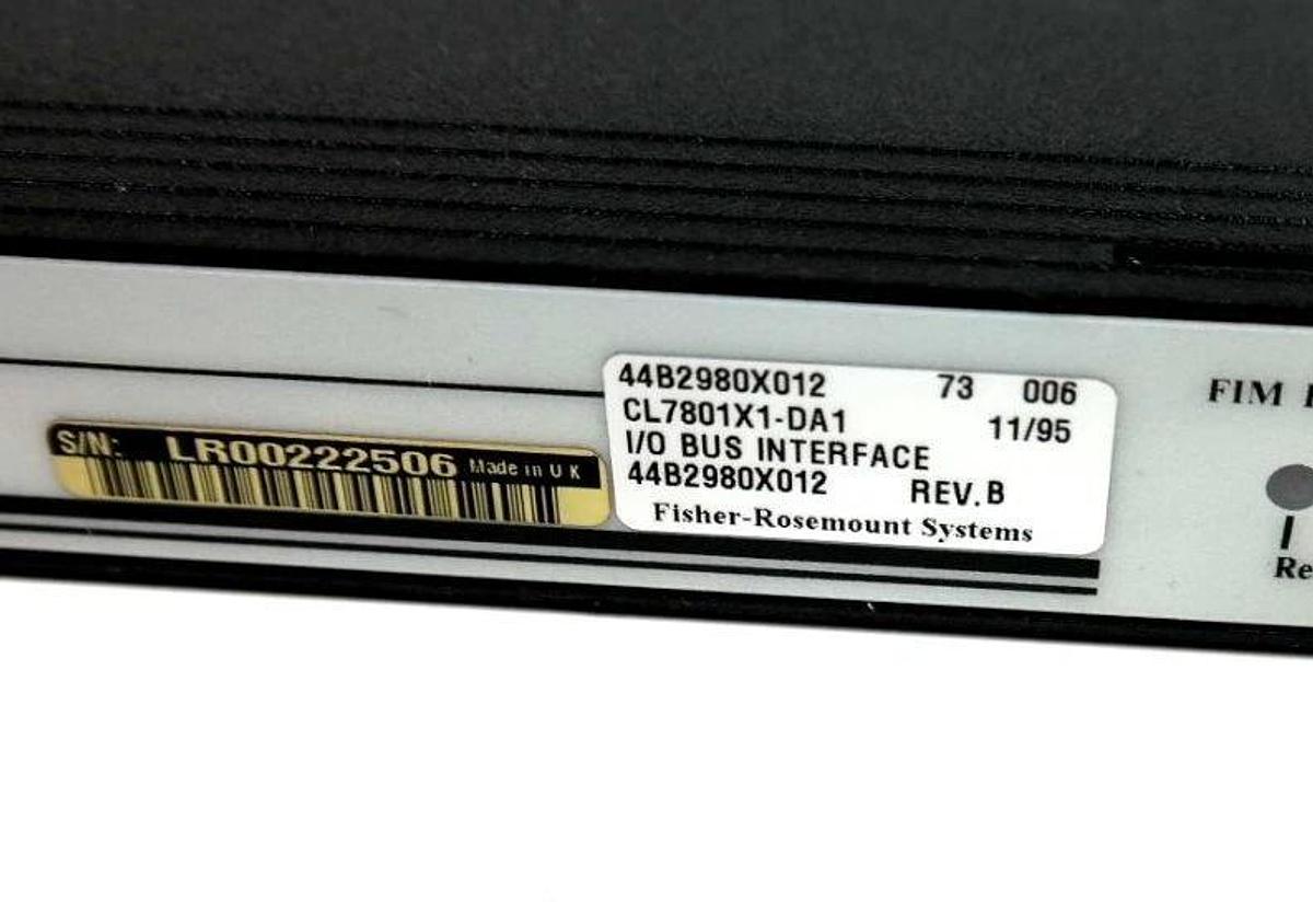 FISHER-ROSEMOUNT CL7801X1-B1 I/O BUS I/F 44B2858X012 W/ CL7801X1-DA1 MODULE