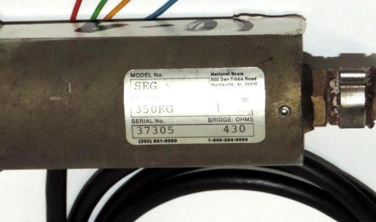 Used NATIONAL SCALE SEG KN4 LOAD CELL S/N:37305 350KG CAPACITY 1 OUTPUT 430 OHMS