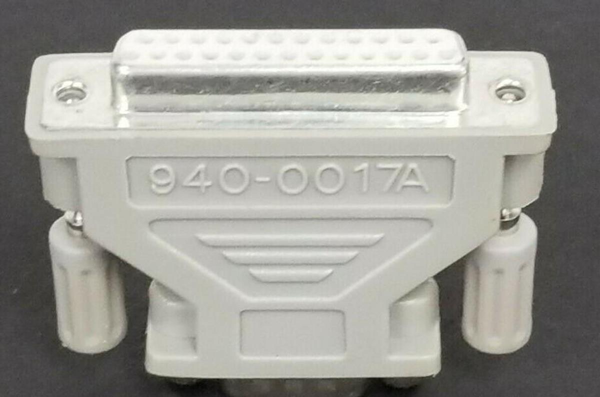 Used SCHNEIDER ELECTRIC 940-0017A GREY ADAPTOR DB9-M TO DB25-F W/ 110308A PLUG