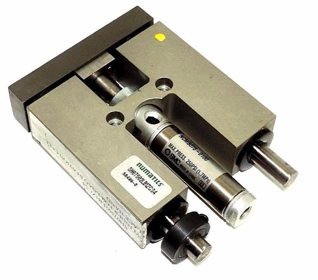 Used NUMATICS SH07502LB1ZCS4 SH SERIES LINEAR SLIDE WITH SMC NCMB075-0100 CYLINDER