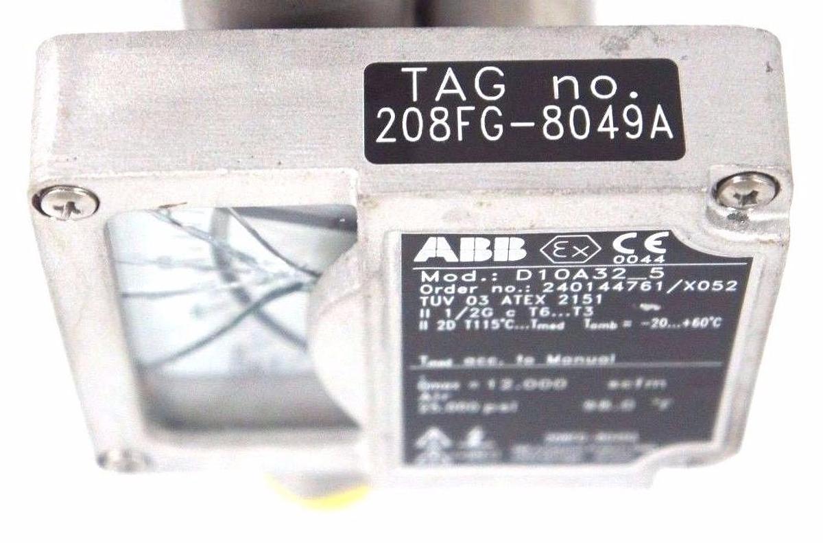 Used NEW ABB D10A32-5 FLOWMETER 1/2" NPT ORDER NO. 240144761/X052 D10A325