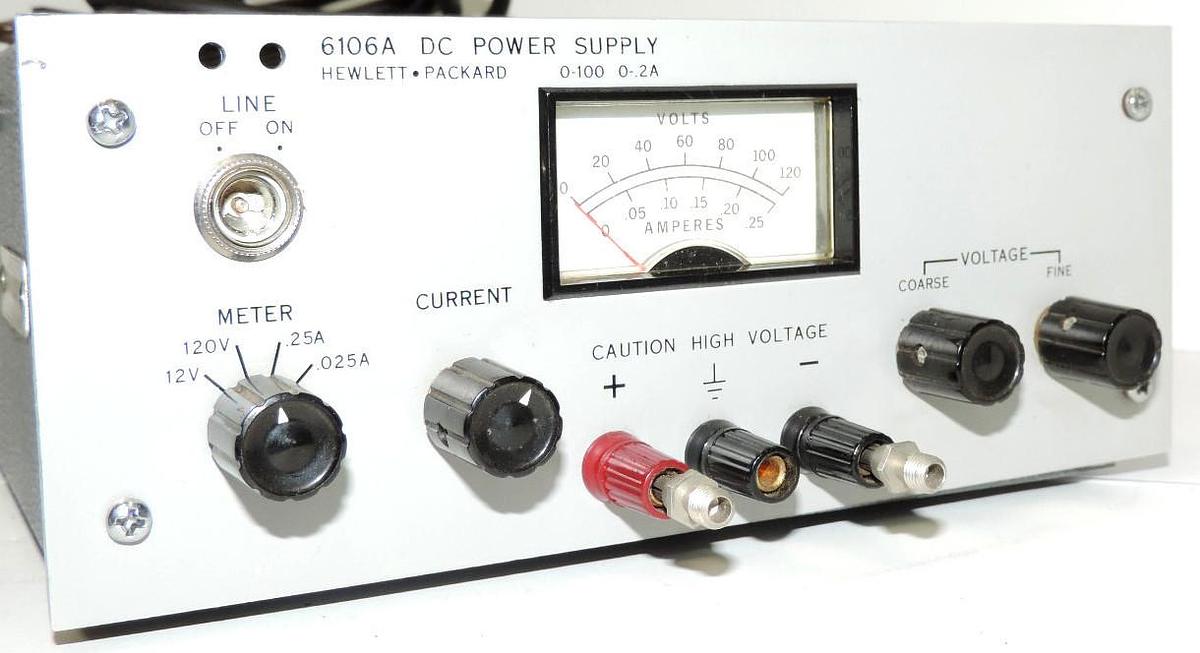 Used HEWLETT PACKARD 6106A DC POWER SUPPLY 0-100 0-.2A