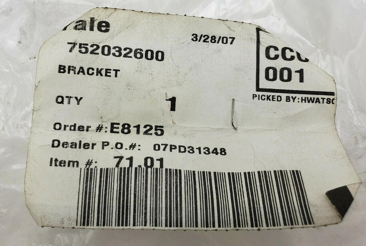 Used NEW YALE 752032600 FORKLIFT BRACKET 71.01