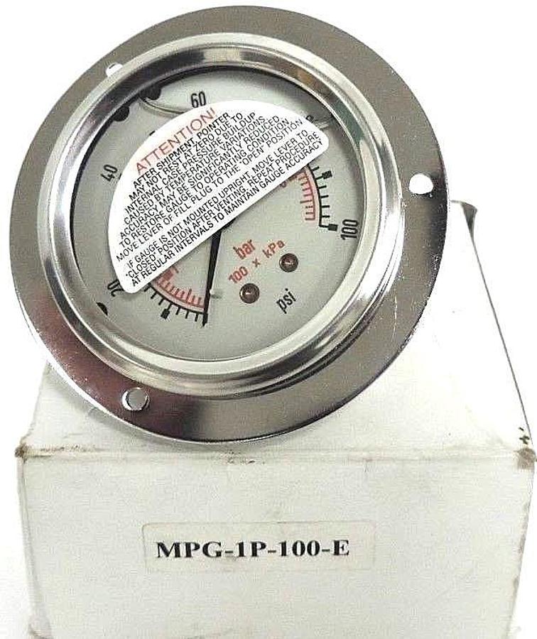 Used NIB GENERIC MPG-1P-100-E PRESSURE GAUGE MPG1P100E