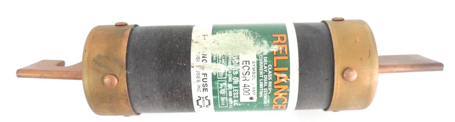 Used NEW RELIANCE ECSR 400 CLASS RK5 TIME DELAY FUSE 600 VOLTS, 400 AMP