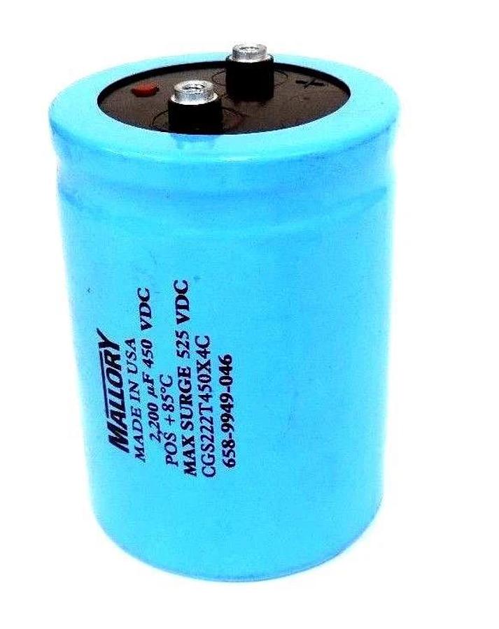 Used MALLORY CGS222T450X4C CAPACITOR MAX SURGE 525 VDC