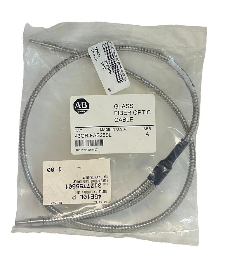 Used NEW ALLEN BRADLEY 43GR-FAS25SL /A GLASS FIBER OPTIC CABLE DIFFUSE 36'' NSFS