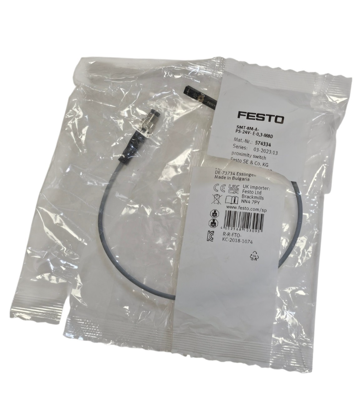 NEW FESTO SMT-8M-A-PS-24V-E-0,3-M8D PROXIMITY SWITCH MAT. NR: 574334