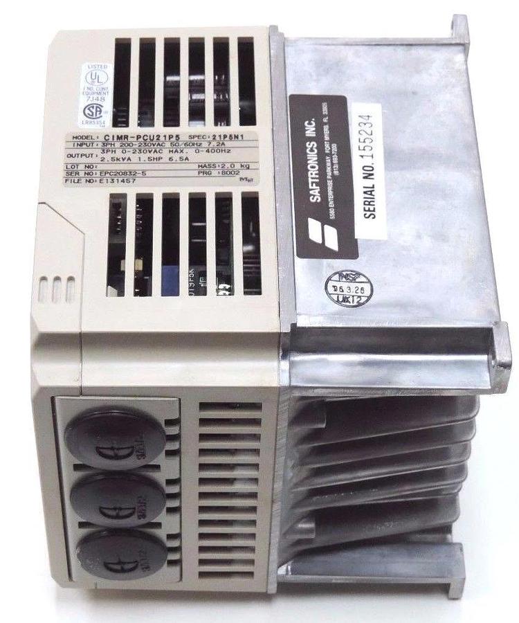 Used NIB SAFTRONICS CIMR-PCU21P5 PC3 INVERTER DRIVE CIMRPCU21P5, 3PH 200-230VAC 7.2A