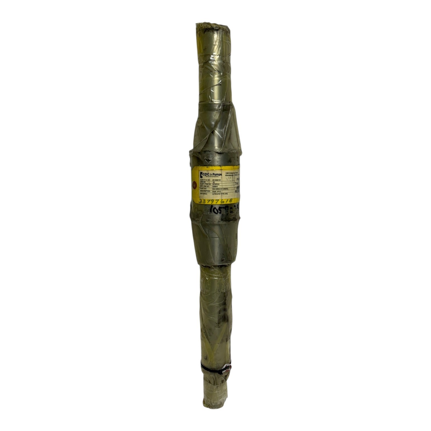 Used CPC Pumps International VP-B Pump Shaft 002-40602-00-CB50AA 316L Stainless New