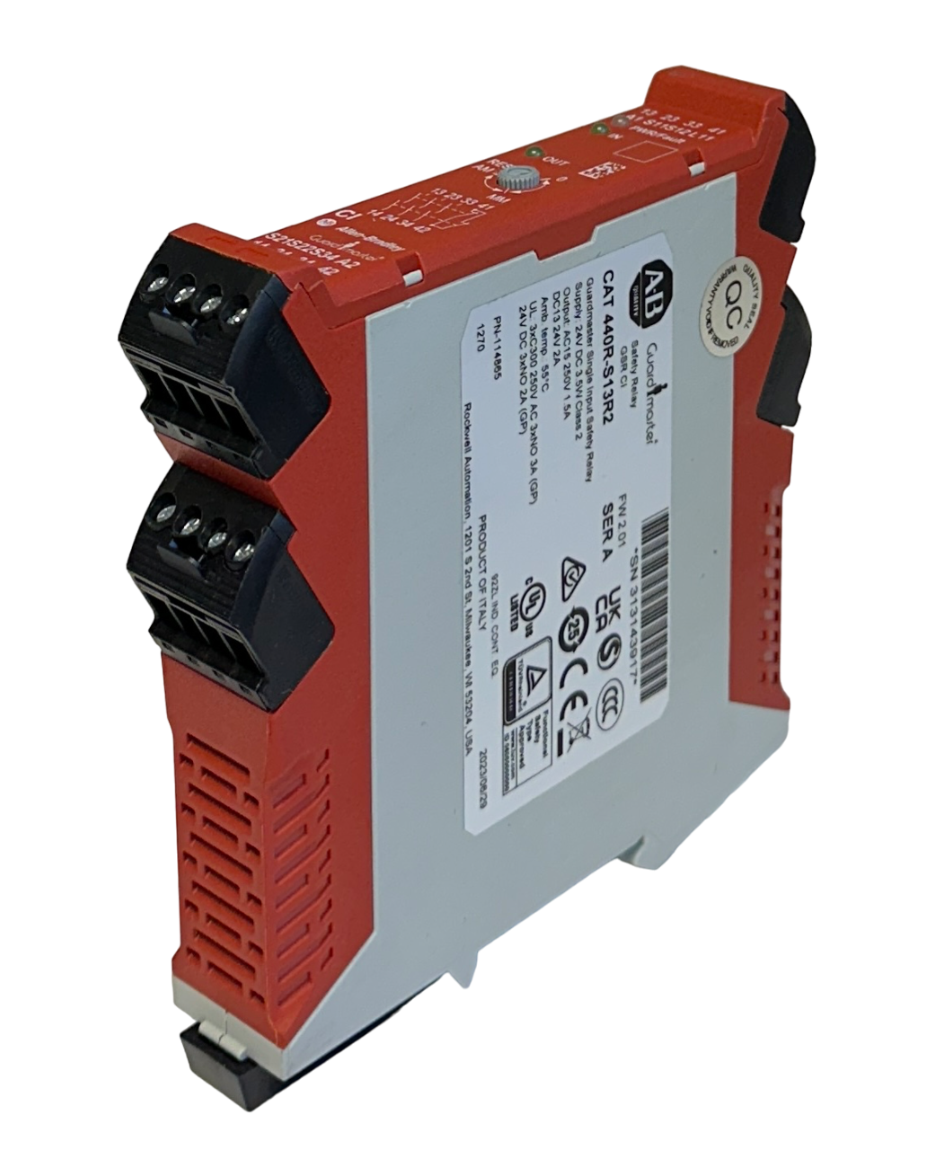 Used ALLEN BRADLEY 440R-S13R2 /A Guardmaster SINGLE INPUT SAFETY RELAY 24VDC USNP