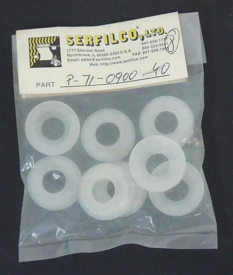 Used BAG OF 8 NEW SERFILCO P-71-0900-40 POLY-PRO VALVE SEATS P710900040