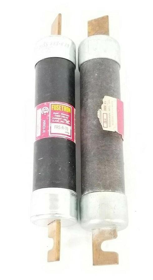 Used LOT OF 2 COOPER BUSSMANN FRN-R-70 FUSETRON FUSES FRNR70