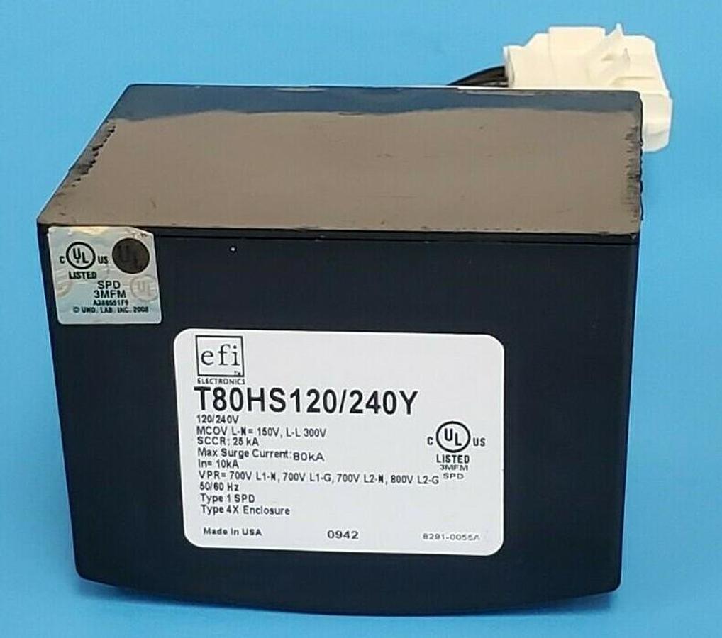 Used EFI ELECTRONICS COMMSCOPE T80HS120/240Y SURGE PROTECTIVE DEVICE 120/240V T80H