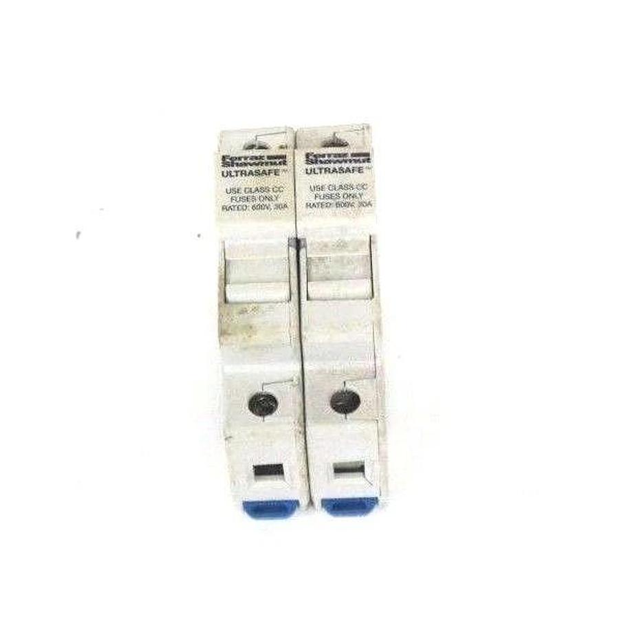 Used LOT OF 2 FERRAZ SHAWMUT USCC1 ULTRASAFE FUSE HOLDERS 30A, 600V