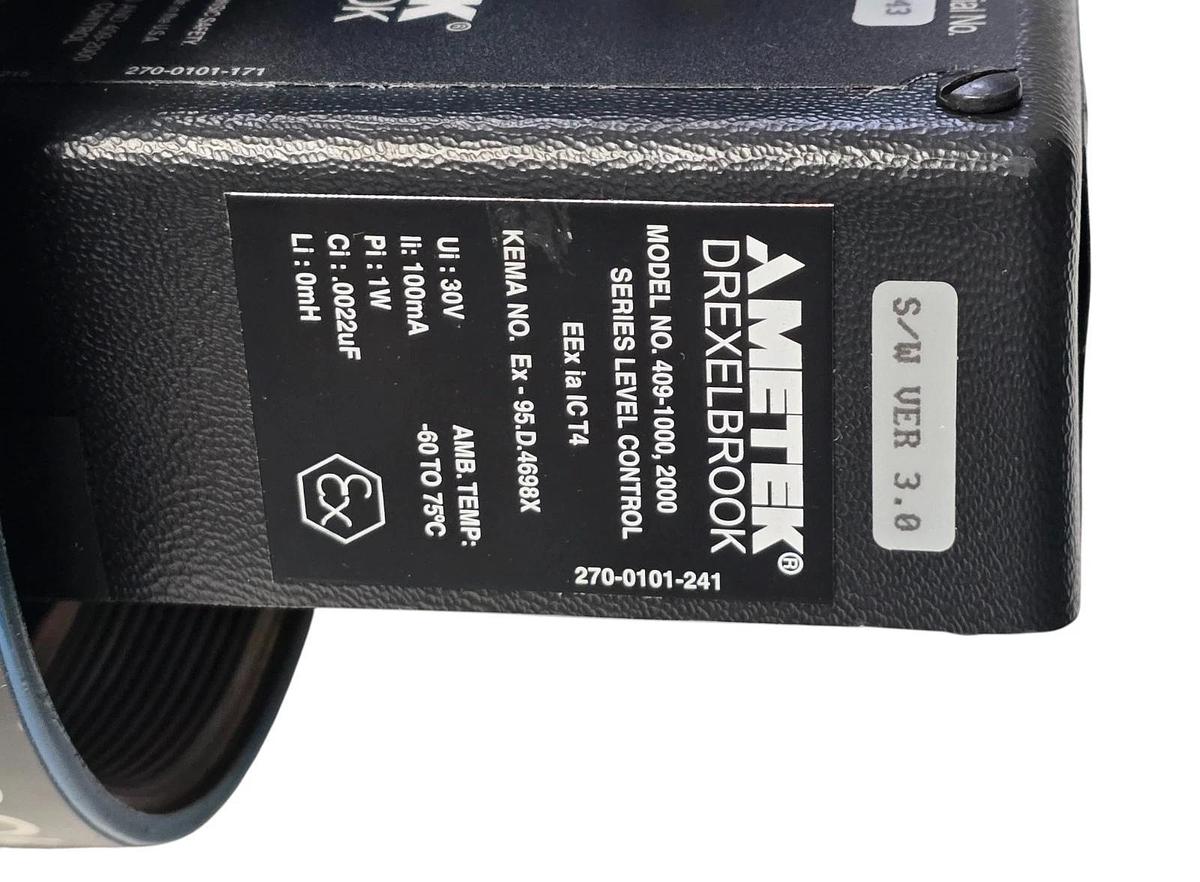 AMETEK Drexelbrook 409-2000-001 True Level III Level Control 409-1000 w/Probe