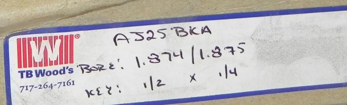 Used NIB T.B WOODS BUSHING AJ20BKA 1.874/1.875 BORE 1/2"X1/4" KEY AJ20BKA