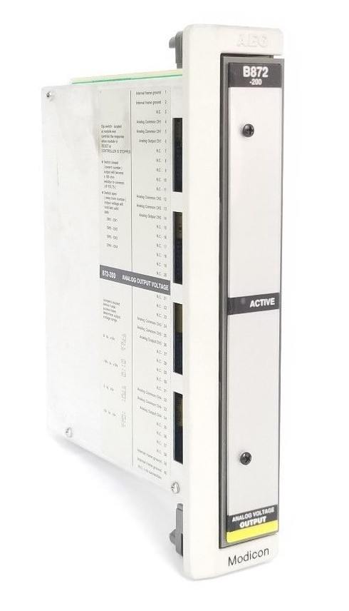 Used MODICON AS-B872-200 800 I/O ANALOG OUTVOLT 4CH, ASB872200, R/N: K
