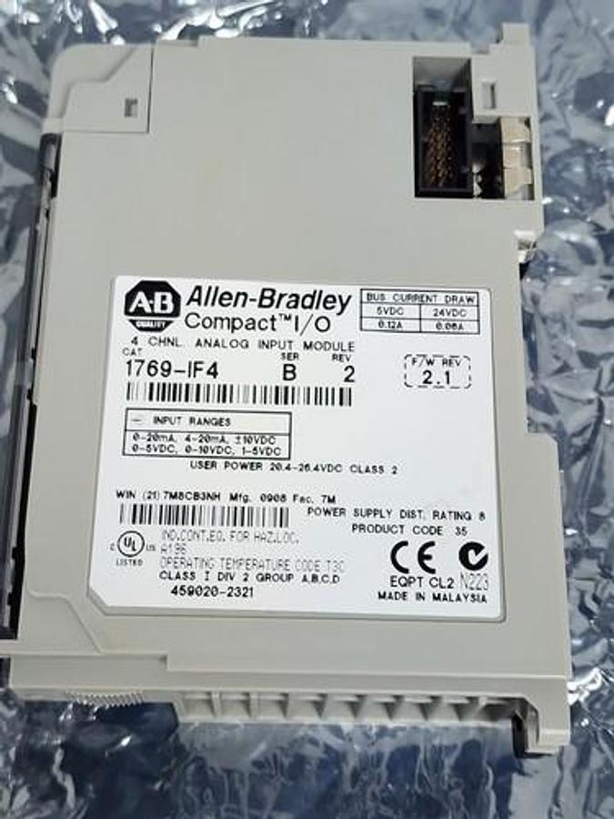 Used NIB ALLEN BRADLEY 1769-IF4 SER. B REV. 2 F/W REV. 2.1 COMPACT I/O MODULE