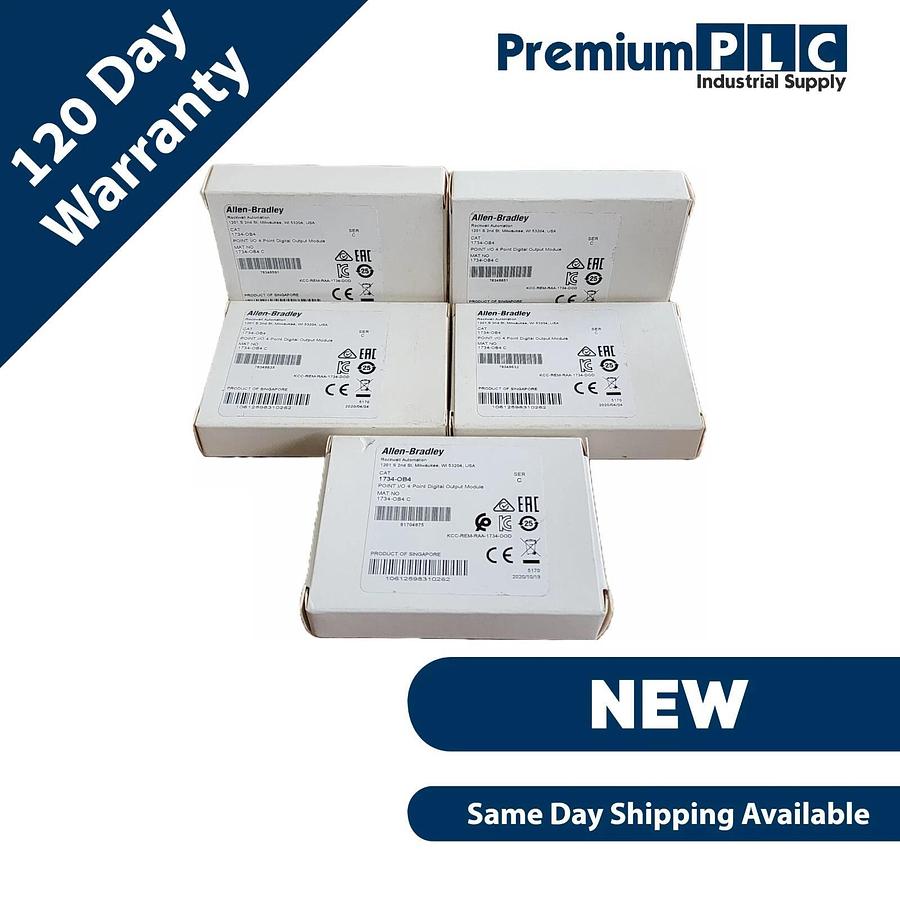 Used LOT OF 5 NIB ALLEN BRADLEY 1734-OB4 /C POINT I/O 4-POINT DIGITAL OUTPUT MODULES