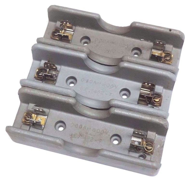 Used LOT OF 3 NEW GENERAL ELECTRIC GE8462-7 FUSE HOLDERS 0-30A 600V GE84627