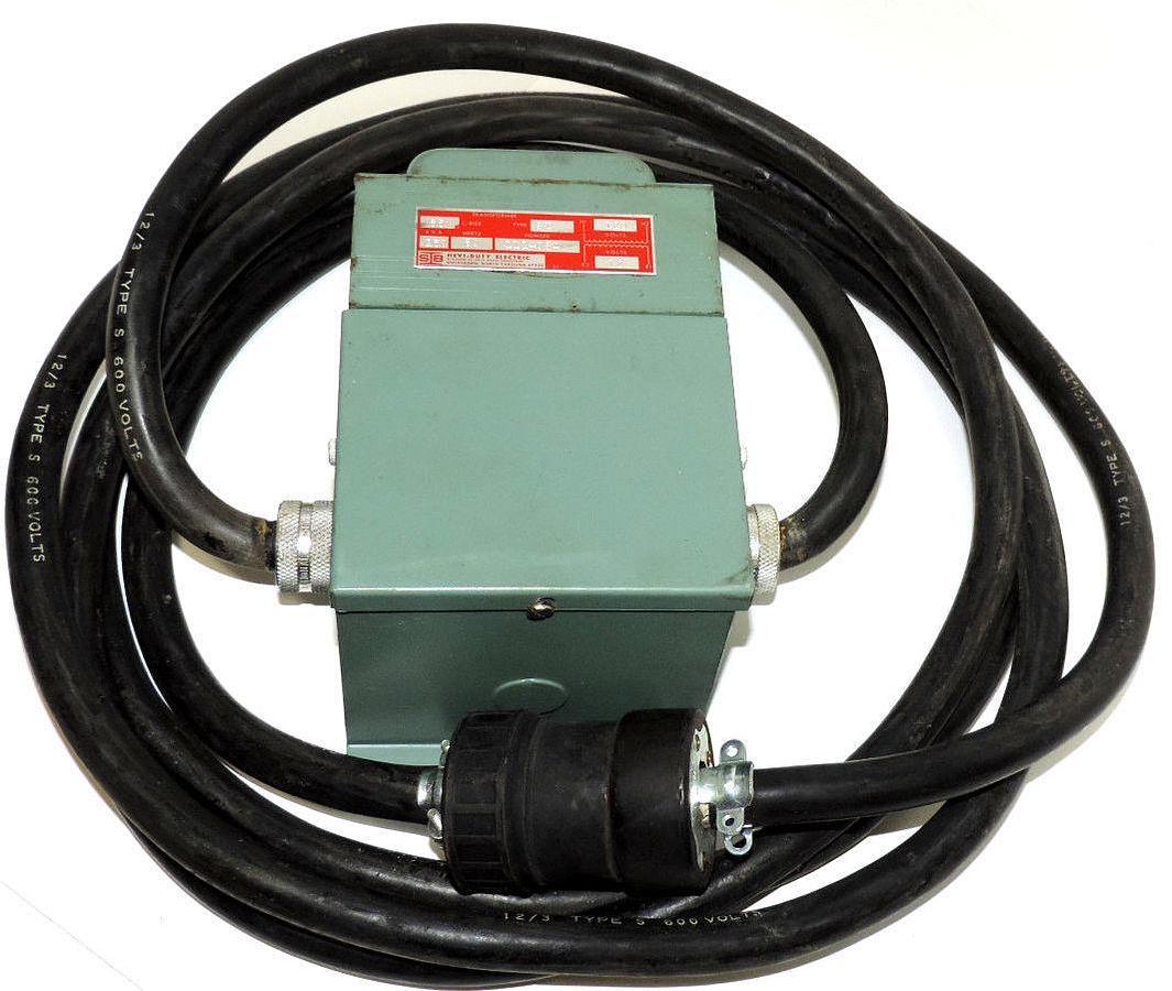 Used HEVI DUTY ELECTRIC CO 1124064 TRANSFORMER WITH HUBBELL TWIST LOCK
