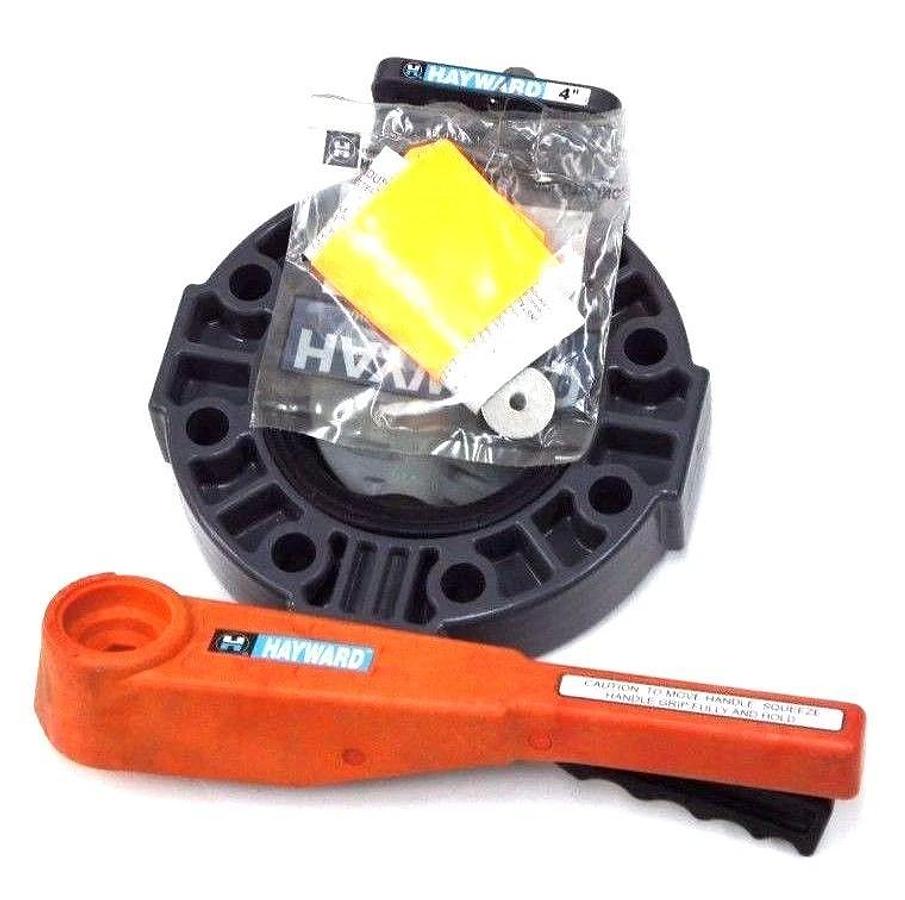 Used NIB HAYWARD BY140400EL 4" PVC BUTTERFLY PPL DISC VALVE STEM: 316SS DISC:PPL