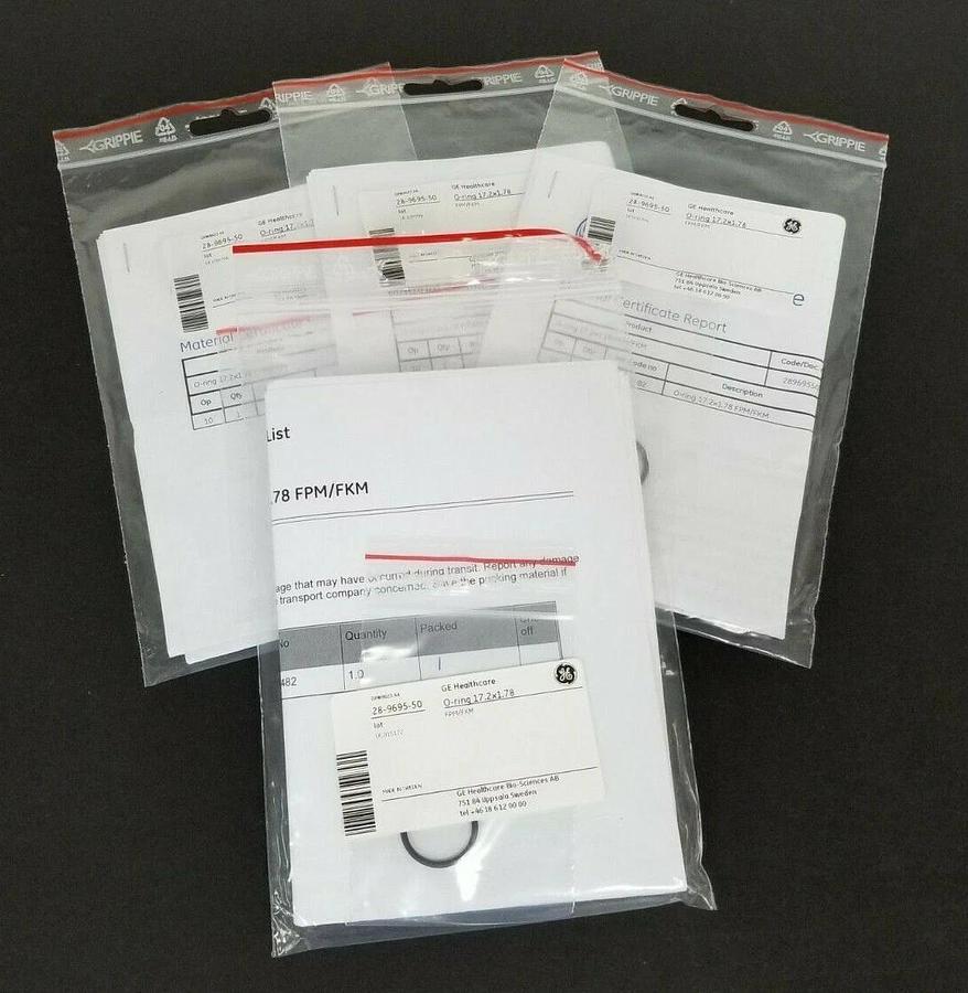 Used LOT OF 4 NEW GE HEALTHCARE 28-9695-50 O-RINGS 17.2 x 1.78 FPM/FKM 28969559 AB