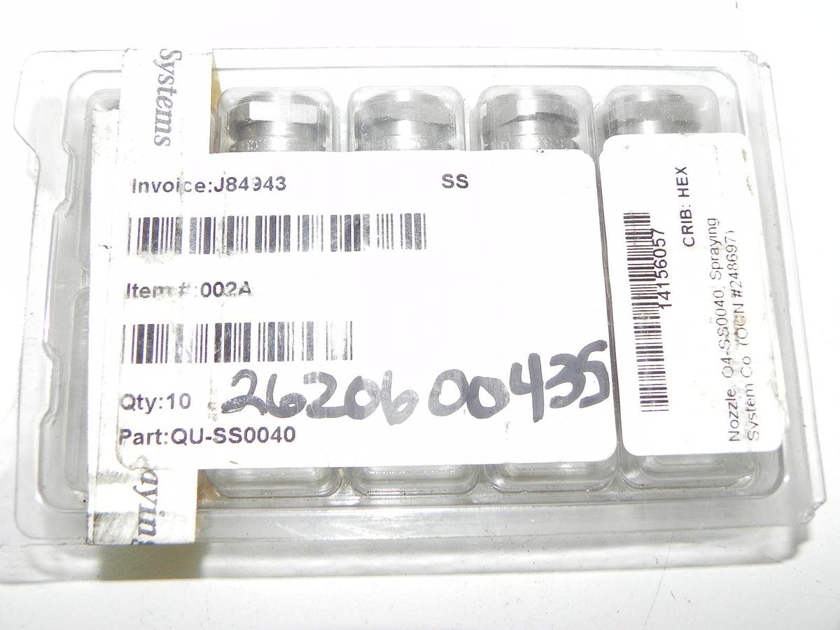 Used LOT OF 10 SPRAYING SYSTEMS QU-SS0040 NOZZLE TIPS HEX NEW