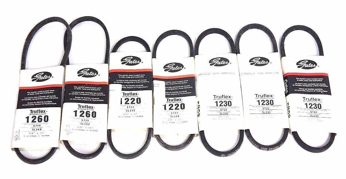 Used LOT OF 7 NEW GATES TRUFLEX V BELTS 3L230 3L220 3L260