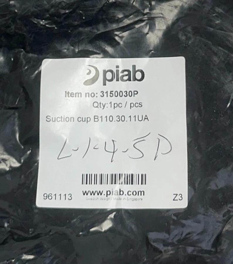 PIAB B110.30.11UA / 3150030P BELLOWS SUCTION CUP B SERIES 940100 NSMP