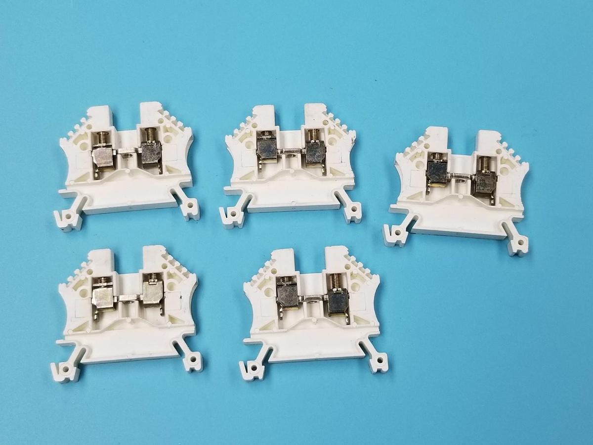 Used LOT OF 5 EURO 4 TERMINAL BLOCKS WHITE