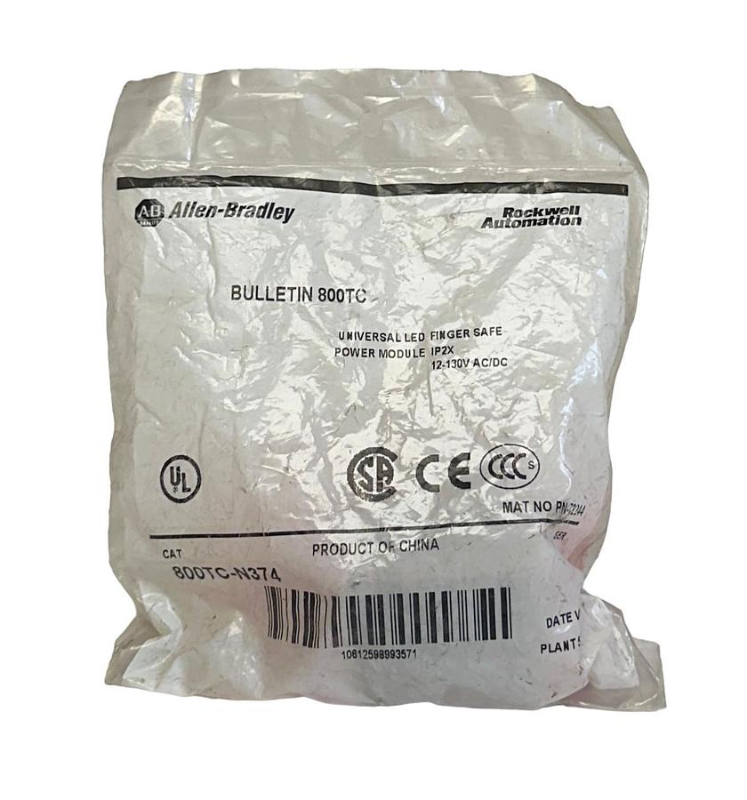 Used ALLEN BRADLEY 800TC-N374 /A UNIVERSAL LED SAFE POWER MODULE 12-130VAC/DC NSFS