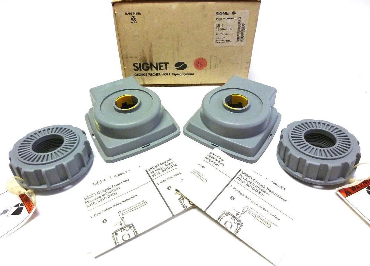 LOT OF 2 NEW SIGNET 3-8011 INTEGRAL MOUNTING KIT 1/2" NPT PORTS 38011 198864500