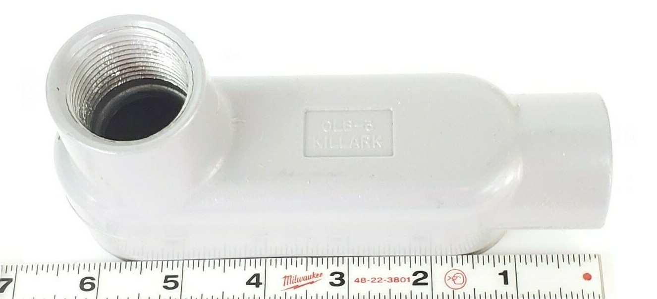 Used BOX OF 3 NEW KILLARK OLB-3, O SERIES TYPE LB CONDUIT BODIES ALUMINUM 1IN