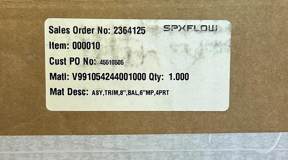 NEW SPX FLOW V991054244001000 PLUG/PIN/STEM ASSEMBLY TRIM, 8'' BAL 6'' MP 4-PORT