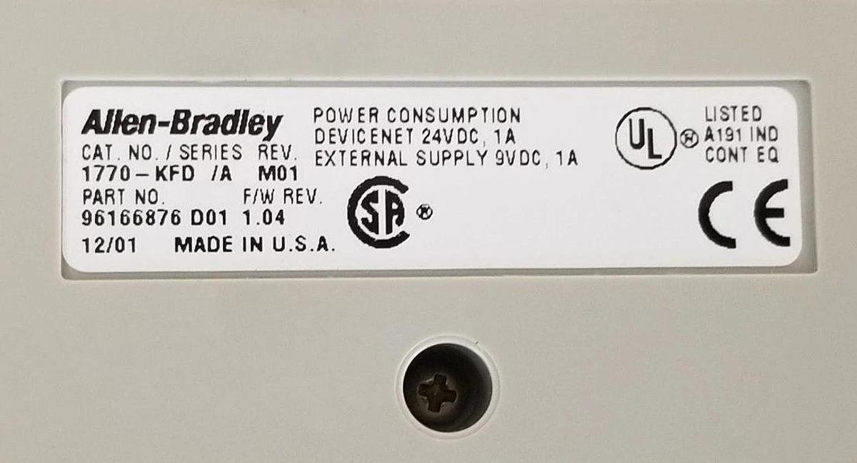 NIB ALLEN BRADLEY 1770-KFD SER. A DEVICENET RS232 INTERFACE MODULE 1770KFD/A