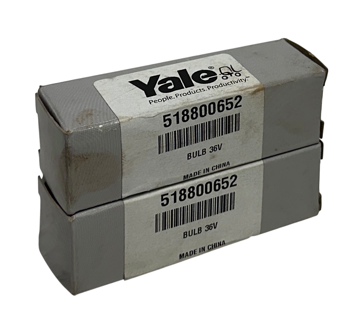 Used 2 YALE 518800652 / YT518800652 OEM 36V BULBS FOR FORKLIFT NSMP