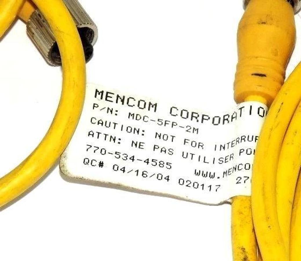 Used LOT OF 3 MENCON MDC-5FP-2M 5 POL FEM MDC CABLES 2M 22AWG MDC5FP2M